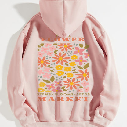 Sweat à Capuche Fleuri Oversize – Confort & Style