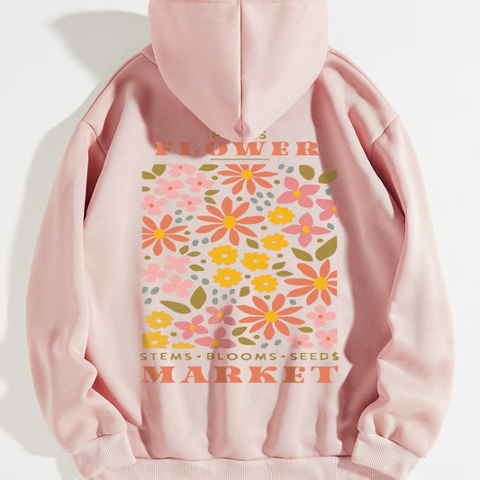 Sweat à Capuche Fleuri Oversize – Confort & Style