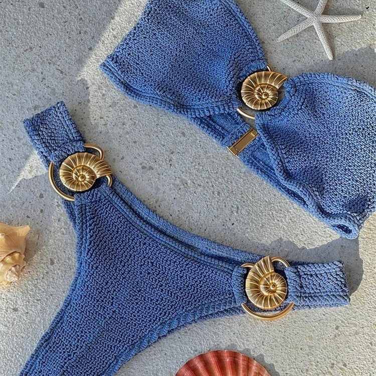 Maillot de bain bikini deux pièces sexy bleu