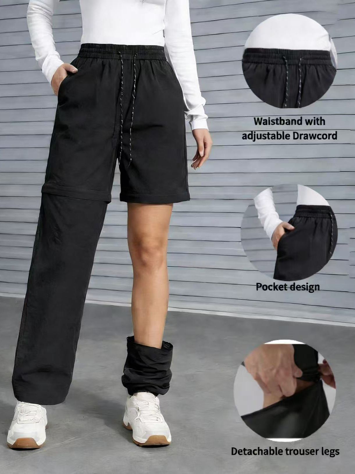 Pantalon de Randonnée Convertible Femme – Imperméable, Séchage Rapide, Jambes Zippées pour Camping & Voyage