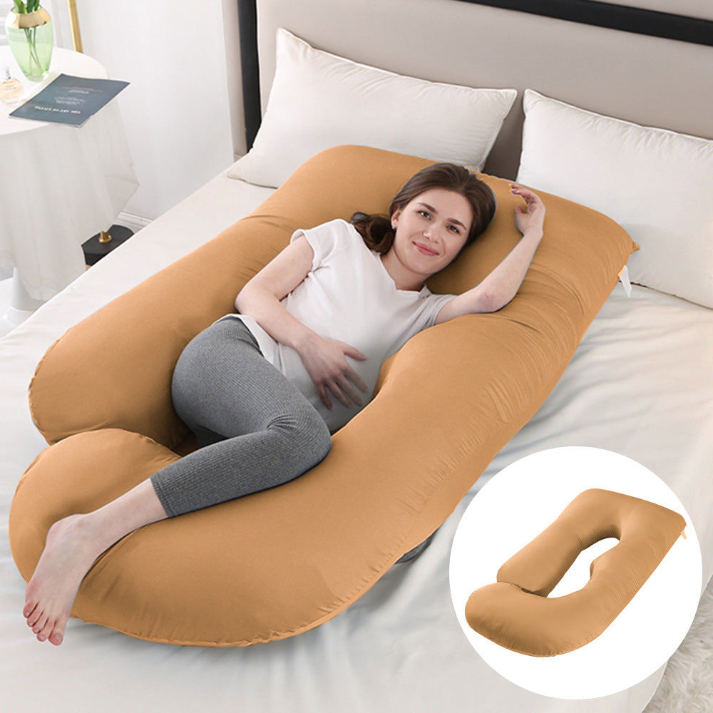 Oreiller de Grossesse en Forme de J – Protection Lombaire, Soutien Latéral pour Femme Enceinte