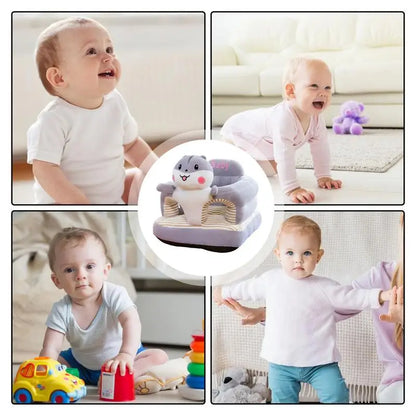 Siège Enfant en Forme d'Animal – Canapé Peluche Sol pour Bébé et Tout-Petit
