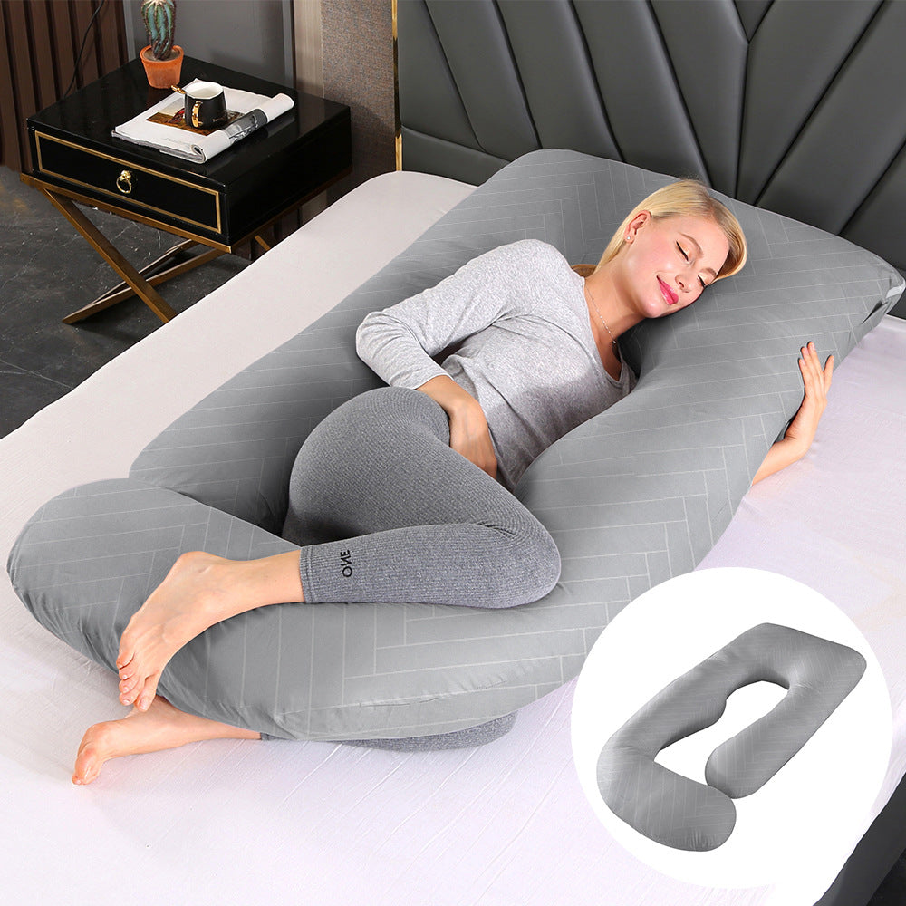 Oreiller de Grossesse en Forme de J – Protection Lombaire, Soutien Latéral pour Femme Enceinte