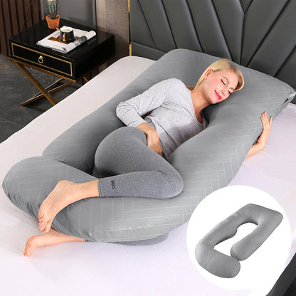 Oreiller de Grossesse en Forme de J – Soutien Lombaire & Latéral pour Femme Enceinte