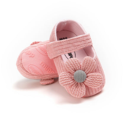 Chaussures Bébé Semelle Souple – Motif Fleurs & Nœud, Respirantes pour Tout-Petits