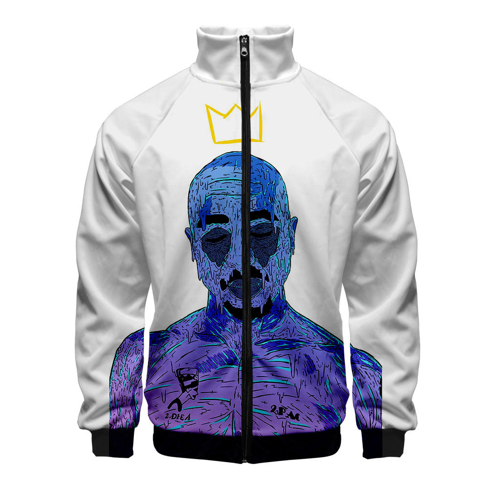 Sweat-shirt 2PAC Imprimé 3D – Col Montant Zippé à Capuche Style Hip-Hop
