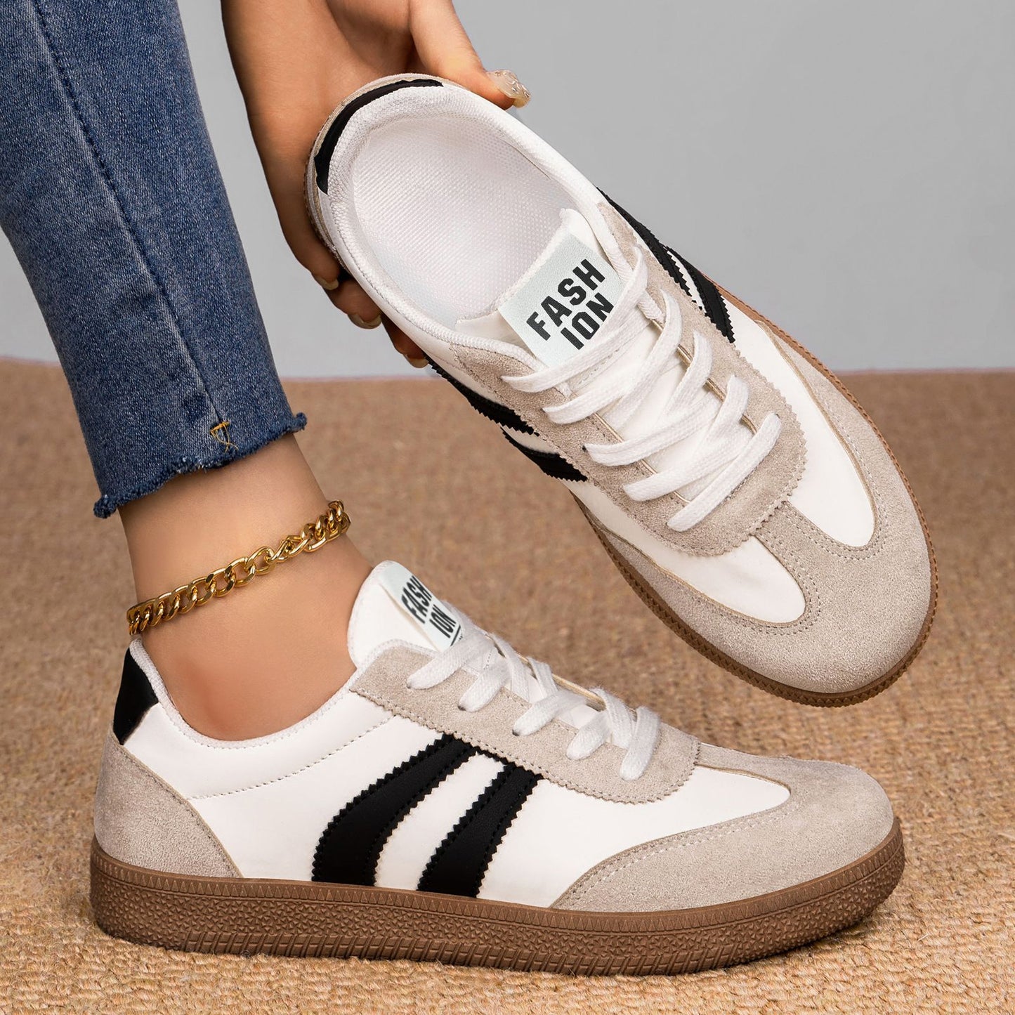 Chaussures Casual Femme – Semelle Souple Légère, Lacets, 5 Coloris