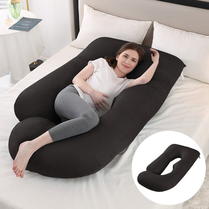 Oreiller de Grossesse en Forme de J – Soutien Lombaire & Latéral pour Femme Enceinte