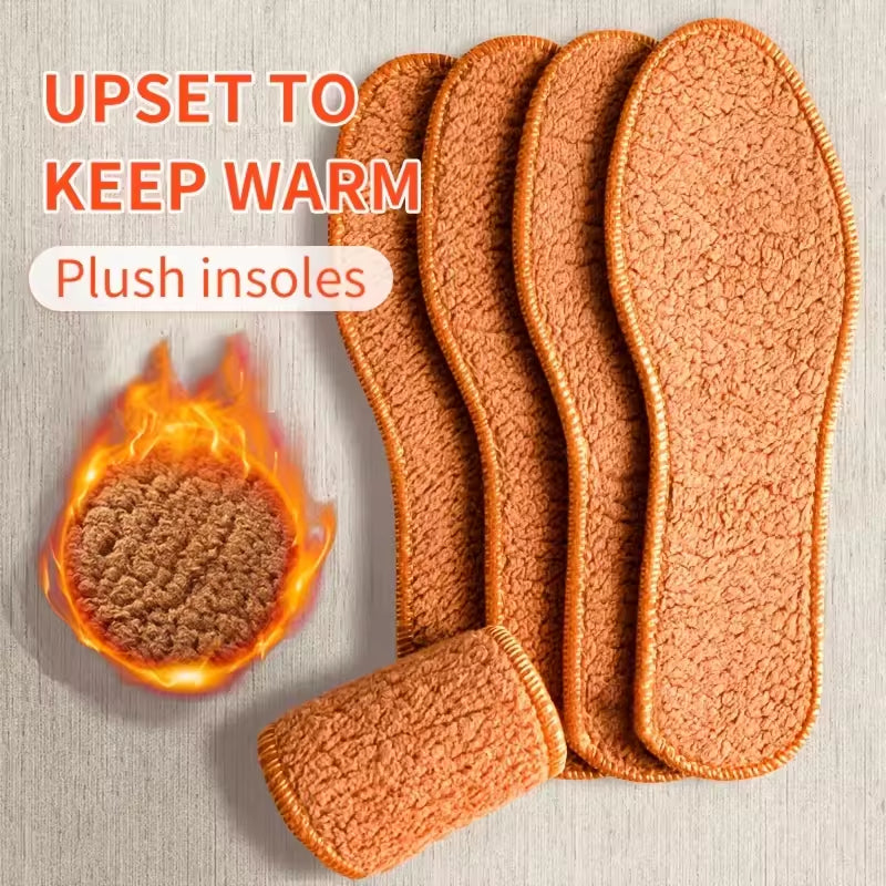 1 paire de semelles épaisses en laine d'alpaga, chaudes, anti-froid, respirantes et absorbant l'humidité. Semelles en feutre de coton confortables et douces.