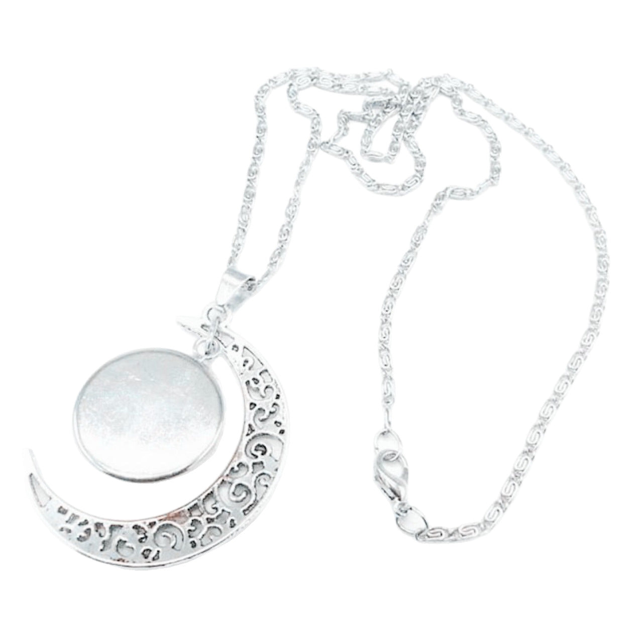 Collier Pendentif Signe du Zodiaque – Lune Lumineuse Argentée, Choker Minimaliste pour Femme