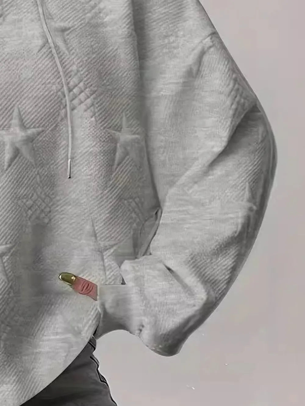 Sweat à capuche femme – Motif étoile texturé | Grande taille