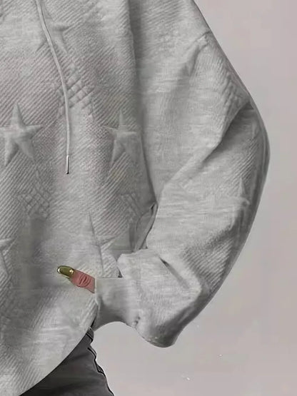 Sweat à capuche femme – Motif étoile texturé | Grande taille