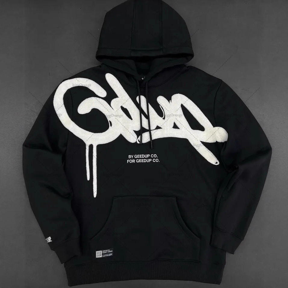 Hoodie Hip Hop Streetwear à Broderie — Coupe Oversize Unisexe