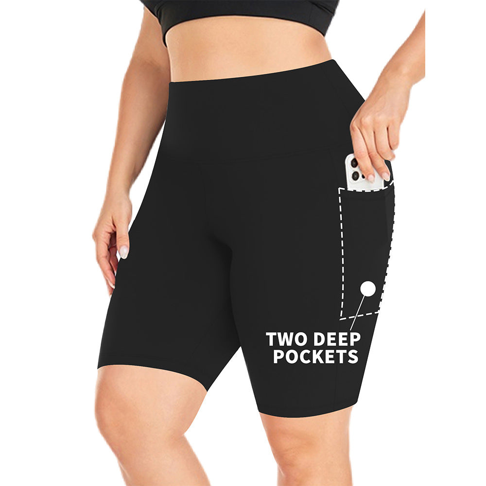Short de yoga cinq-quarts à poches pour femme, pantalon de sport de yoga moulant et taille haute