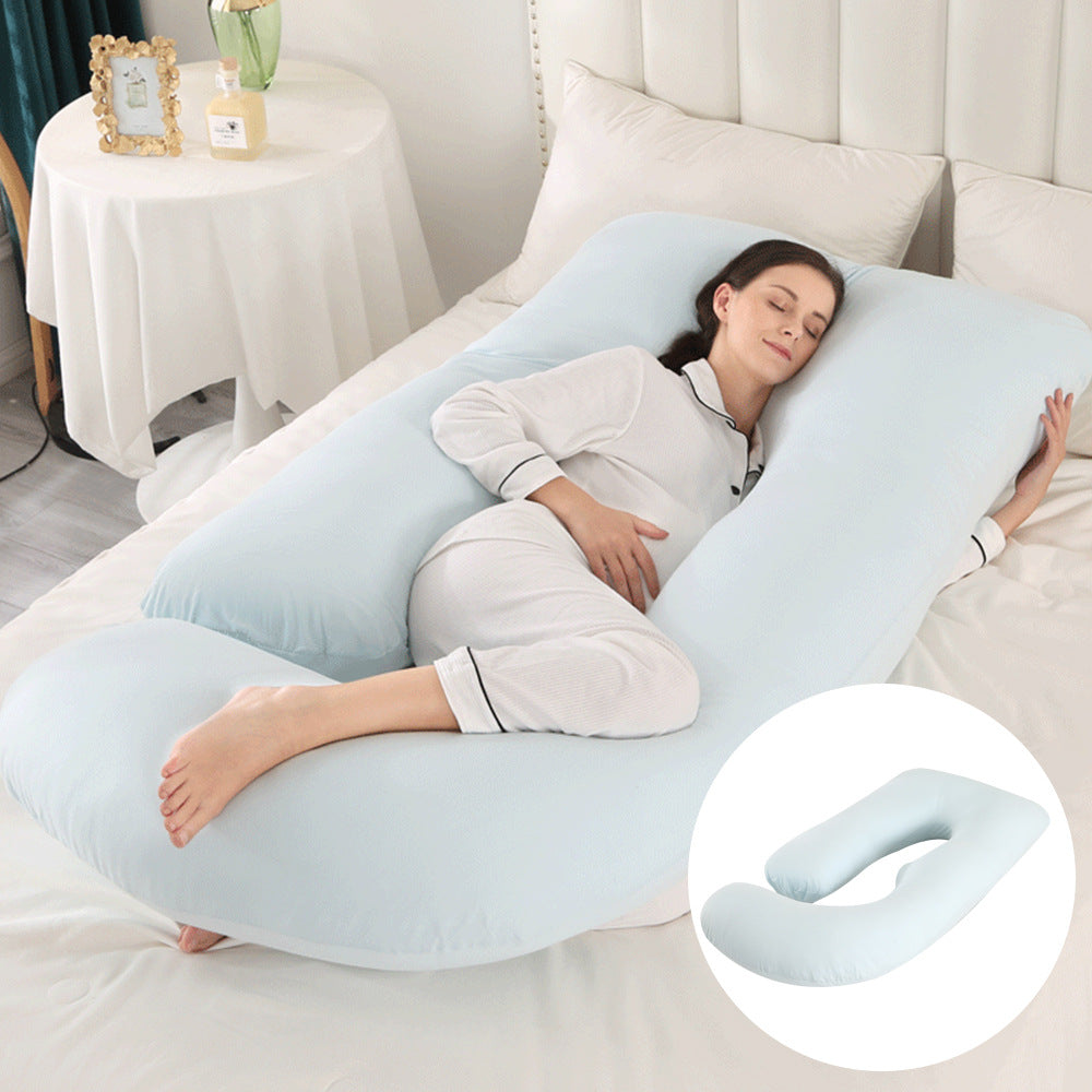 Oreiller de Grossesse en Forme de J – Protection Lombaire, Soutien Latéral pour Femme Enceinte