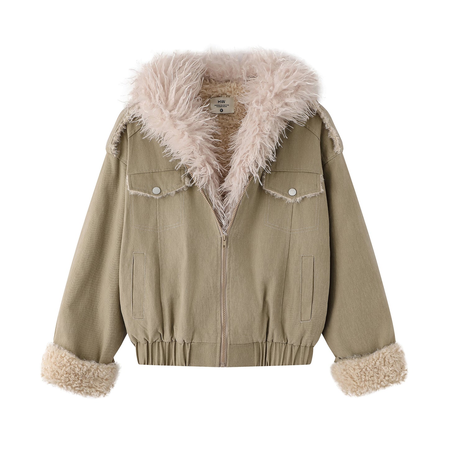 Veste à capuche en peluche d'agneau pour femme