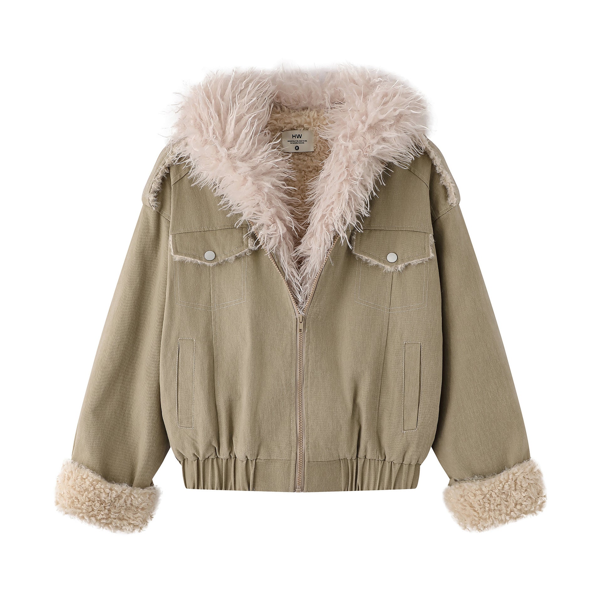 Veste à capuche en peluche d'agneau pour femme