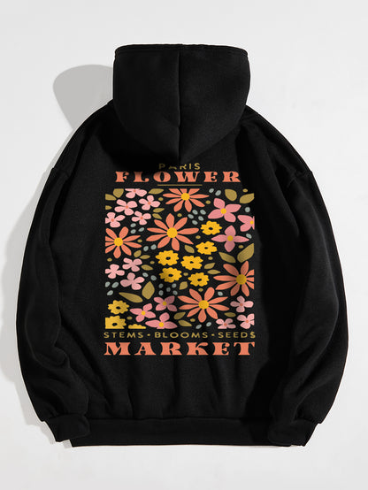 Sweat à Capuche Fleuri Oversize – Confort & Style