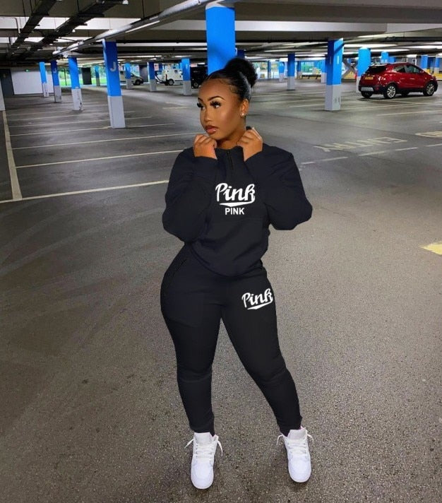 Ensemble Jogging Femme 2 Pièces – Sweat Zippé & Pantalon Sport, Automne/Hiver