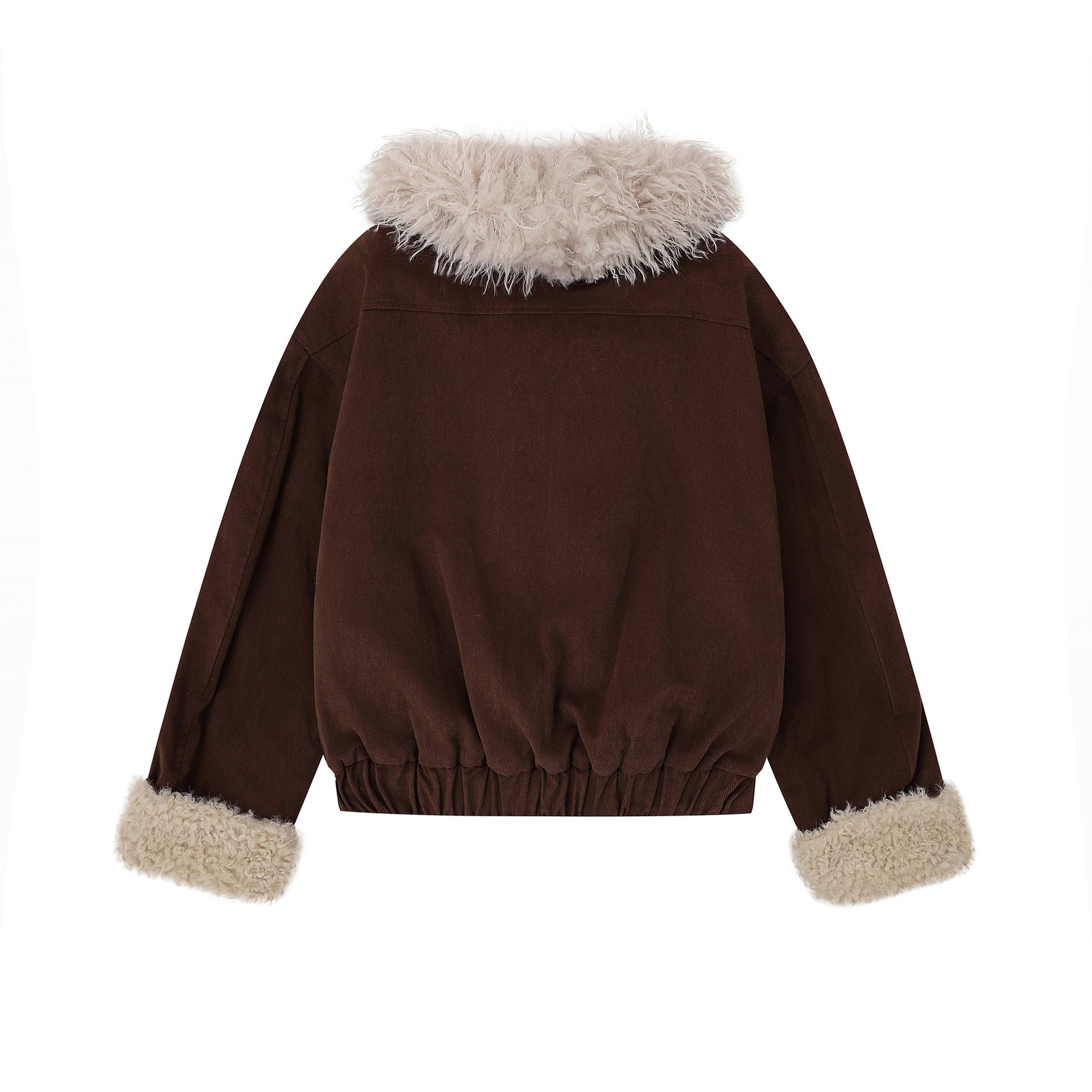 Veste à capuche en peluche d'agneau pour femme