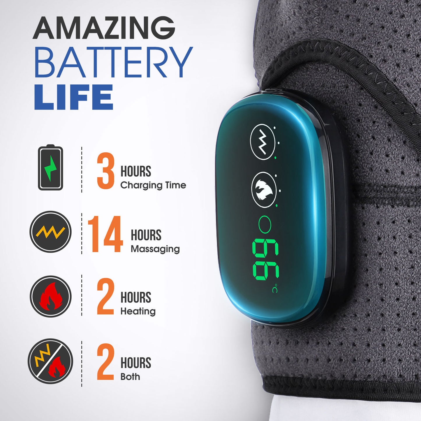 Ceinture Massante pour Épaules – Thermothérapie Vibrante, Rechargeable, Contrôle Tactile