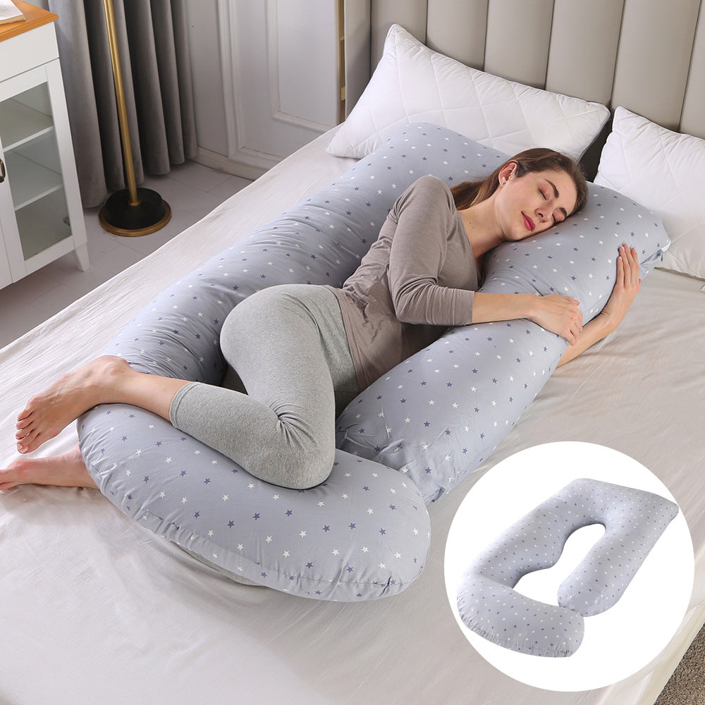 Oreiller de Grossesse en Forme de J – Protection Lombaire, Soutien Latéral pour Femme Enceinte