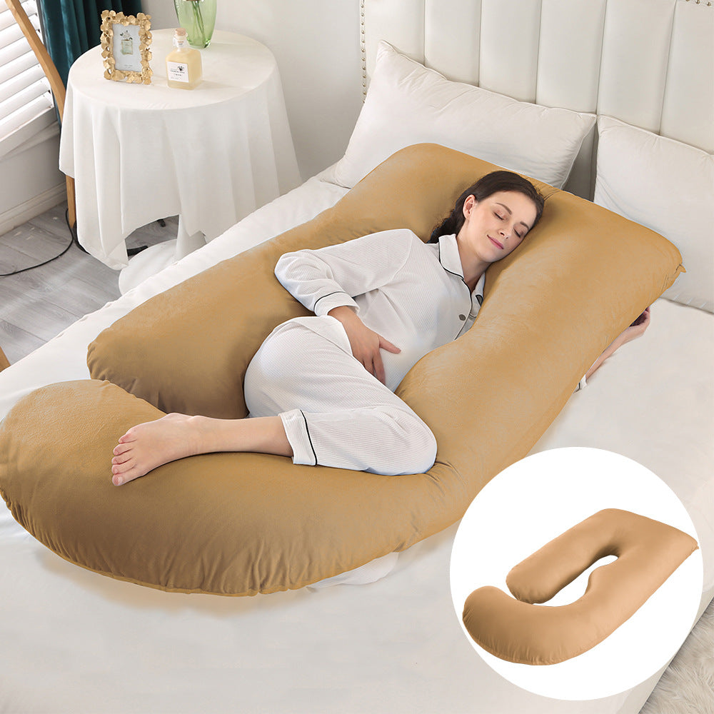 Oreiller de Grossesse en Forme de J – Protection Lombaire, Soutien Latéral pour Femme Enceinte
