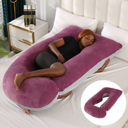 Oreiller de Grossesse en Forme de J – Soutien Lombaire & Latéral pour Femme Enceinte