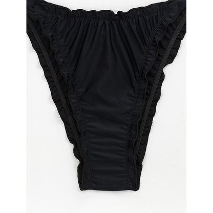 Sexy solid lace-up halter bikini swimsuit