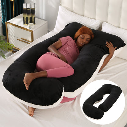 Oreiller de Grossesse en Forme de J – Soutien Lombaire & Latéral pour Femme Enceinte