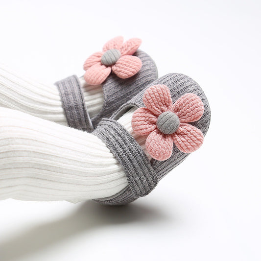 Chaussures Bébé Semelle Souple – Motif Fleurs Mignonnes, Respirantes pour Tout-Petits
