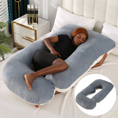 Oreiller de Grossesse en Forme de J – Soutien Lombaire & Latéral pour Femme Enceinte