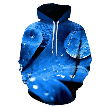 Sweat à Capuche Imprimé Roses – Style Européen & Américain, Coupe Oversize Unisexe