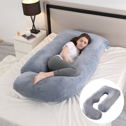 Oreiller de Grossesse en Forme de J – Soutien Lombaire & Latéral pour Femme Enceinte