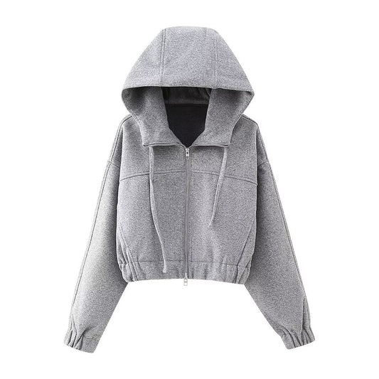 Veste Sweat Zippée à Capuche Femme – Style Européen