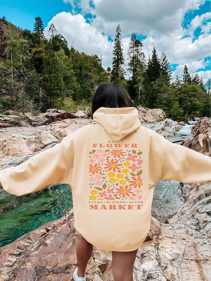Sweat à Capuche Fleuri Oversize – Confort & Style
