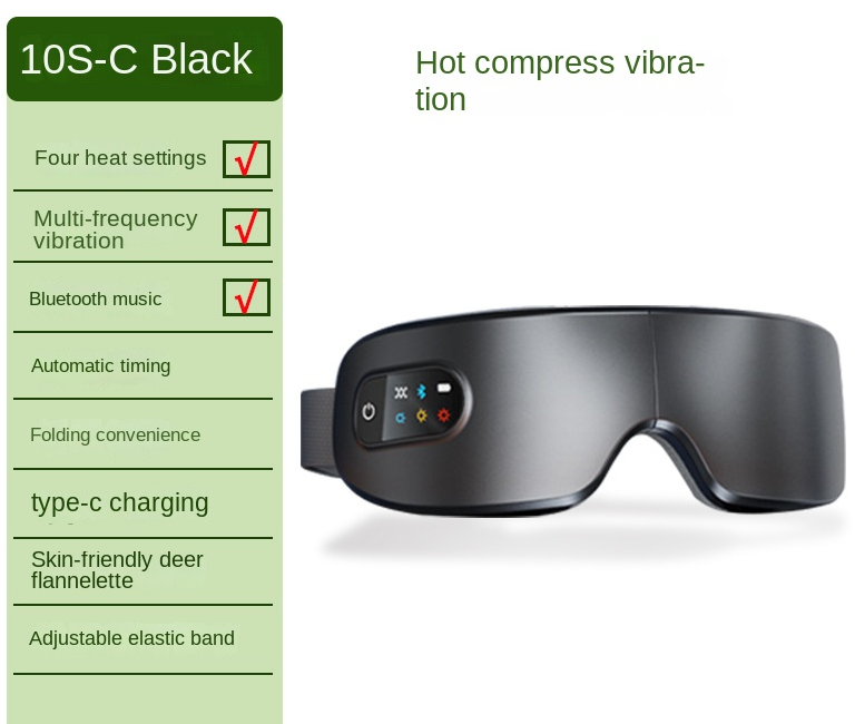 Masque Oculaire Massant avec Thermothérapie et Vibrations – Pliable et Rechargeable