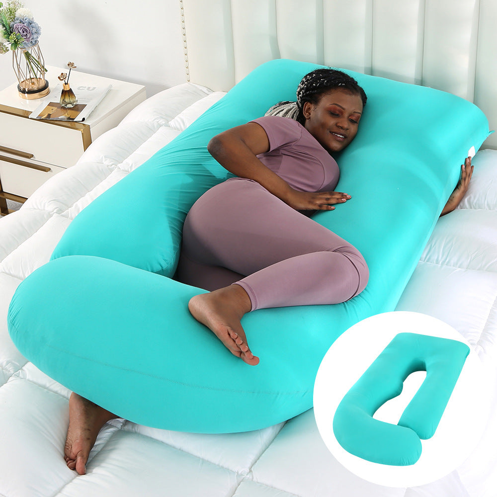Oreiller de Grossesse en Forme de J – Protection Lombaire, Soutien Latéral pour Femme Enceinte
