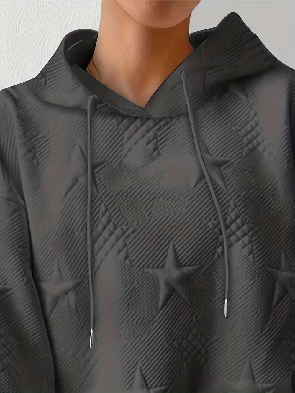 Sweat à capuche femme – Motif étoile texturé | Grande taille