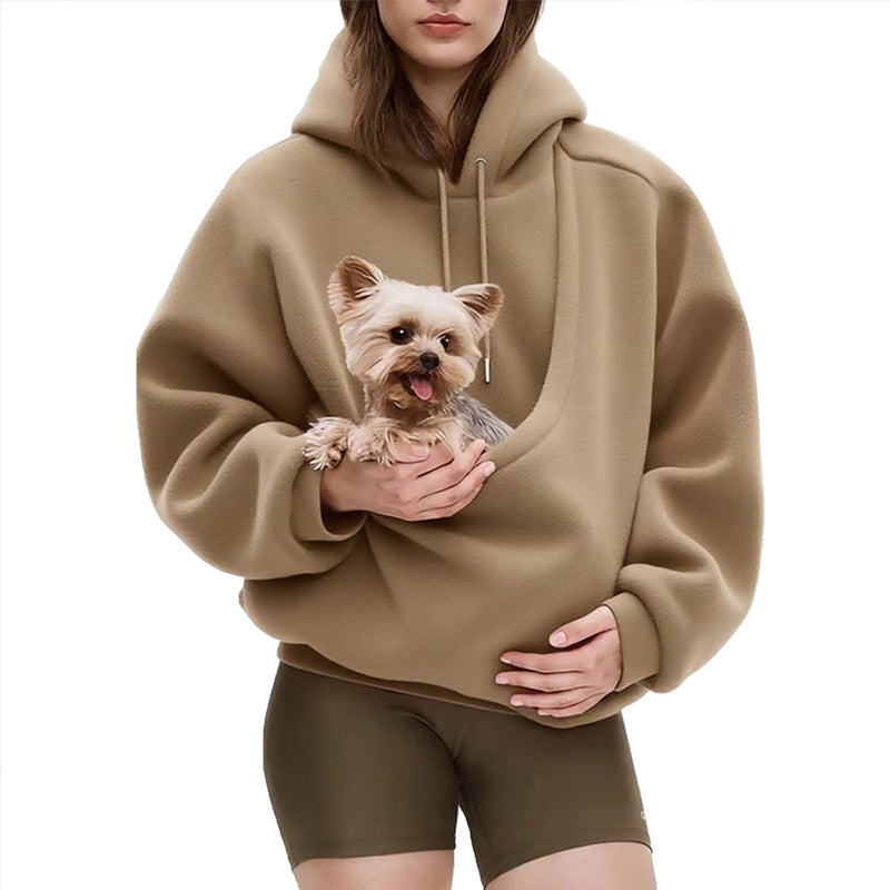 Sweat à capuche de transport pour animaux de compagnie, sac de transport mains libres pour chiens et chats, sweat-shirt unisexe pour petits animaux de compagnie