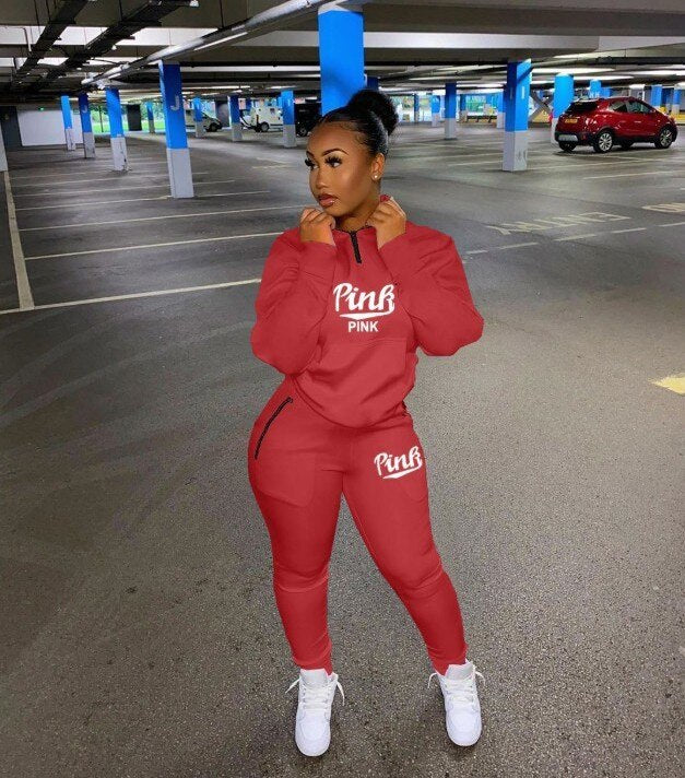 Ensemble Jogging Femme 2 Pièces – Sweat Zippé & Pantalon Sport, Automne/Hiver