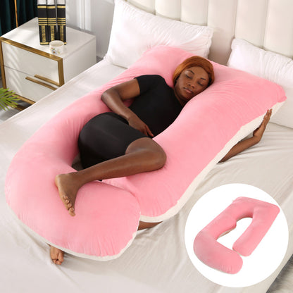 Oreiller de Grossesse en Forme de J – Soutien Lombaire & Latéral pour Femme Enceinte