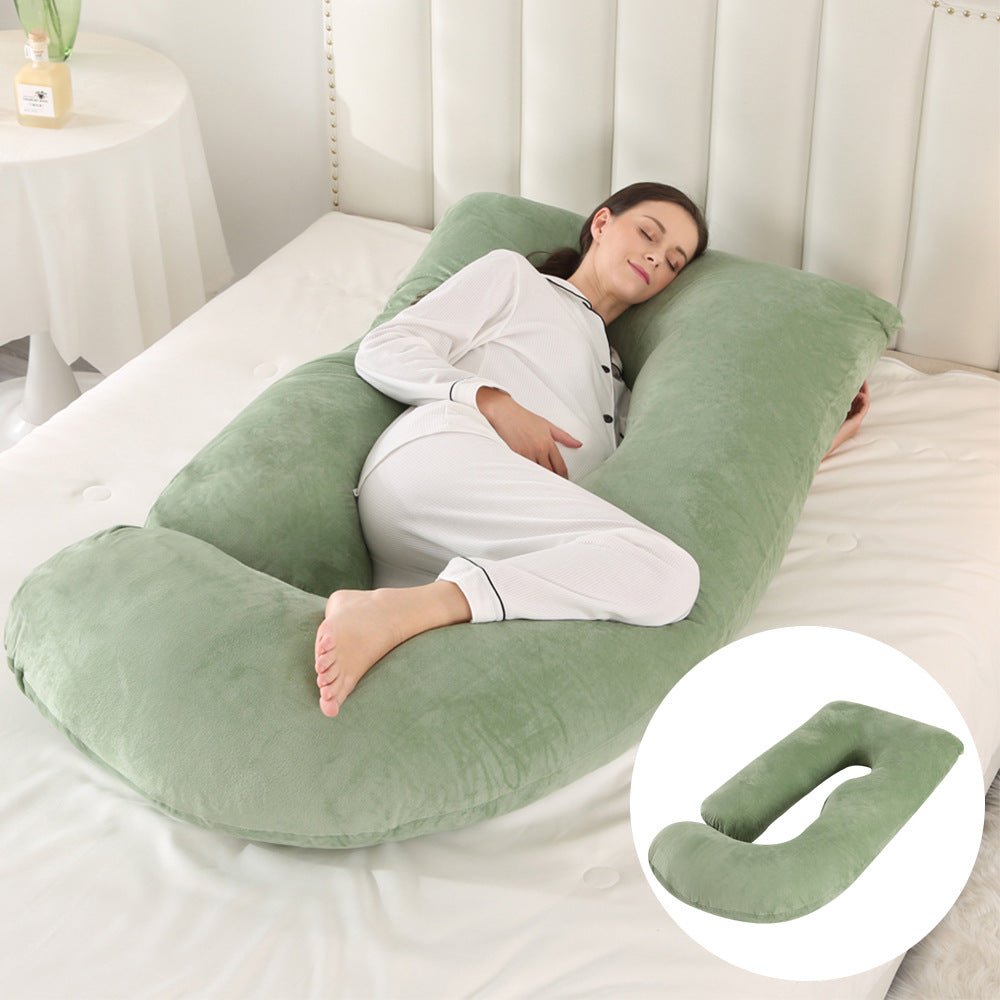 Oreiller de Grossesse en Forme de J – Protection Lombaire, Soutien Latéral pour Femme Enceinte