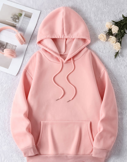 Sweat à capuche femme – Poche kangourou & imprimé lettres
