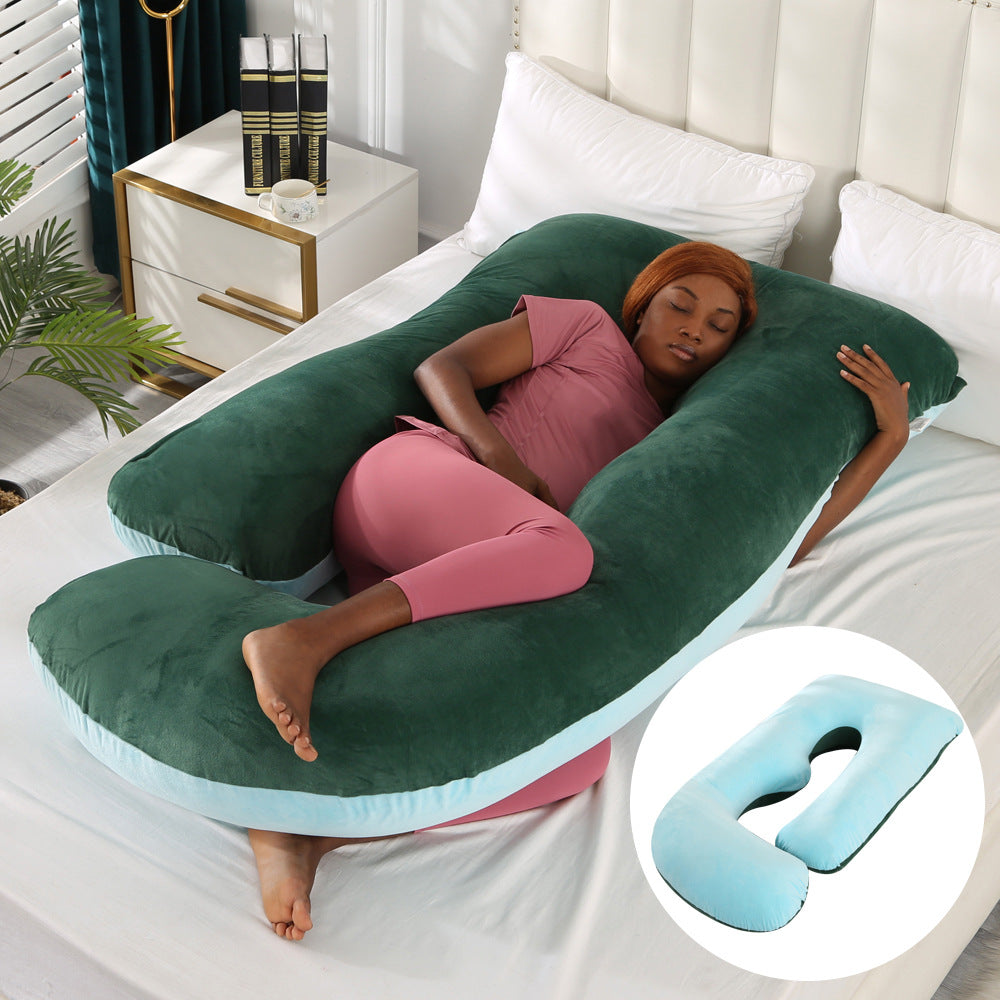 Oreiller de Grossesse en Forme de J – Protection Lombaire, Soutien Latéral pour Femme Enceinte
