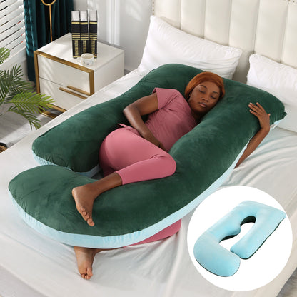 Oreiller de Grossesse en Forme de J – Soutien Lombaire & Latéral pour Femme Enceinte