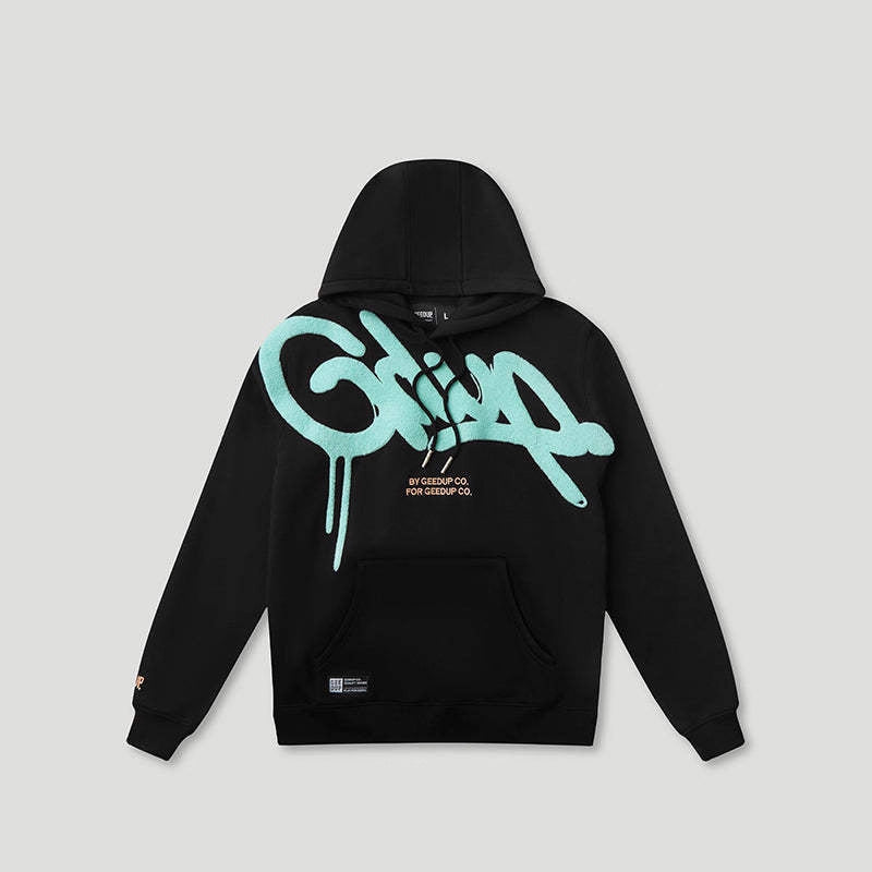 Hoodie Hip Hop Streetwear à Broderie — Coupe Oversize Unisexe