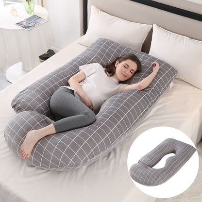 Oreiller de Grossesse en Forme de J – Soutien Lombaire & Latéral pour Femme Enceinte