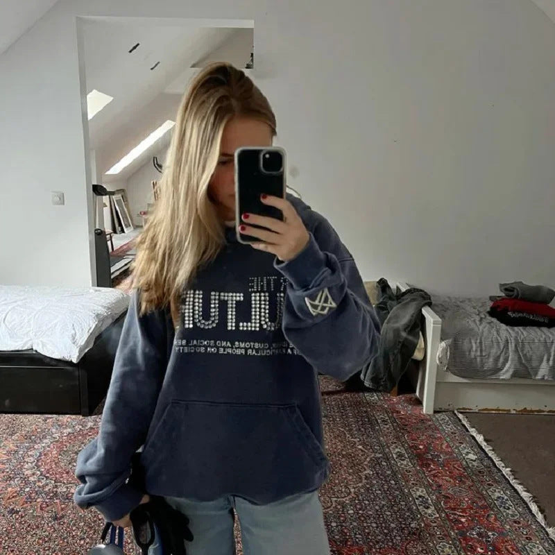 Sweat à Capuche Strass & Broderies Y2K