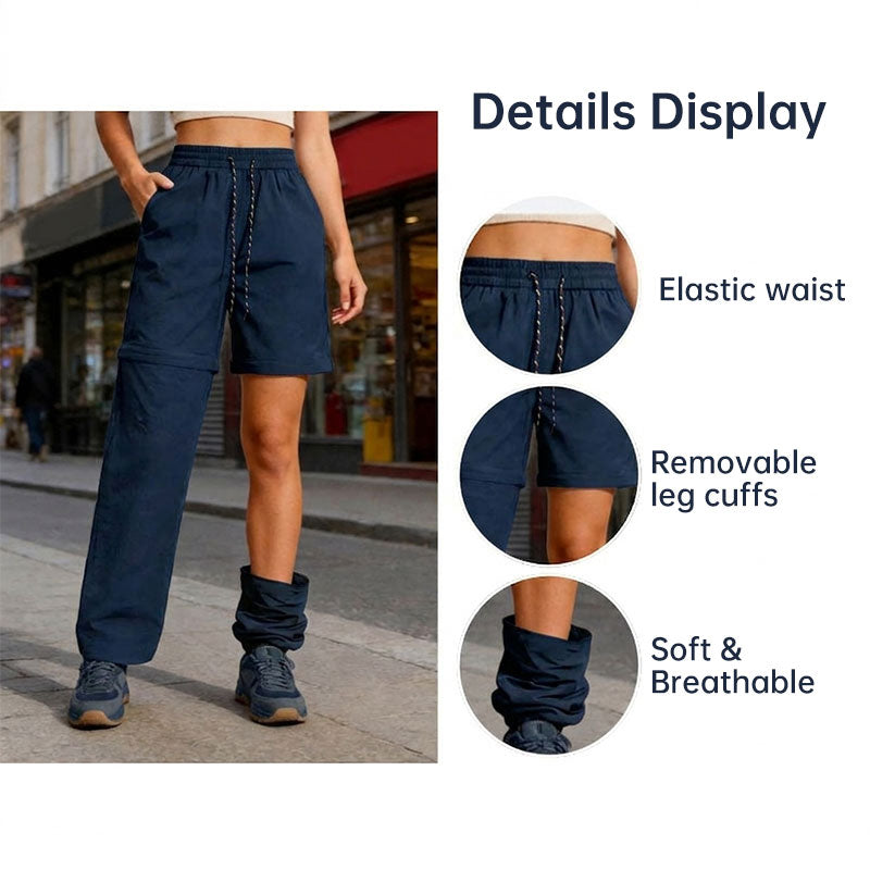 Pantalon de Randonnée Convertible Femme – Imperméable, Séchage Rapide, Jambes Zippées pour Camping & Voyage
